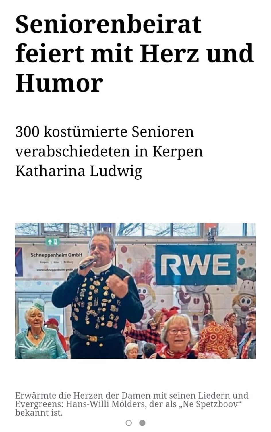 Zeitungsartikel über Ne Spetzboov, 2025